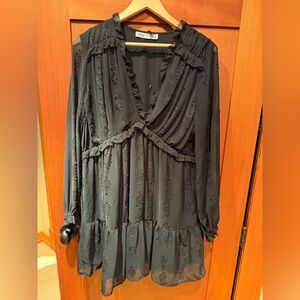 Zara Black Long Sleeve Top